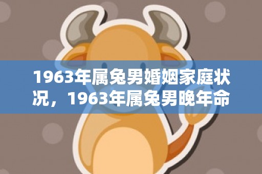 1963年属兔男婚姻家庭状况，1963年属兔男晚年命运如何