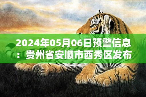 2024年05月06日预警信息：贵州省安顺市西秀区发布冰雹橙色预警