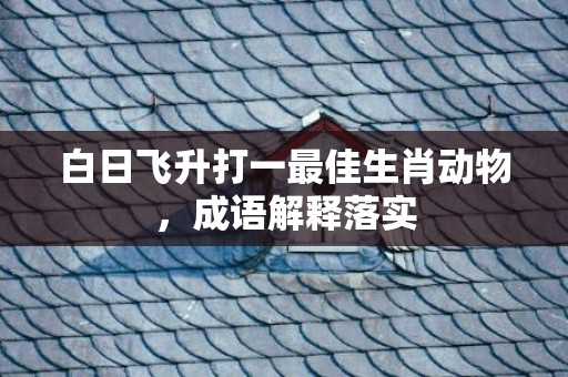 白日飞升打一最佳生肖动物，成语解释落实