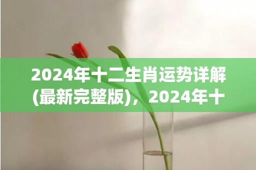 2024年十二生肖运势详解(最新完整版)，2024年十二生肖排码卡