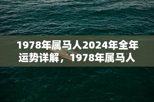 1978年属马人2024年全年运势详解，1978年属马人的后半生命运