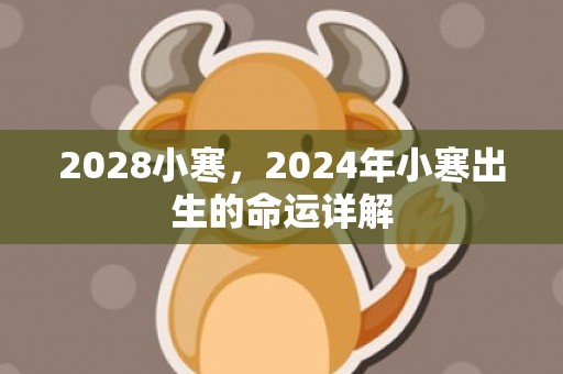 2028小寒，2024年小寒出生的命运详解