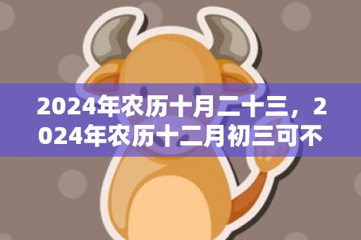 2024年农历十月二十三，2024年农历十二月初三可不可以搬新家