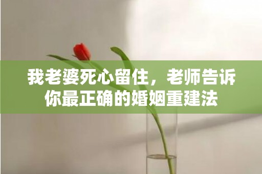 我老婆死心留住，老师告诉你最正确的婚姻重建法