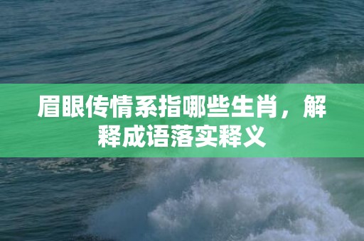 眉眼传情系指哪些生肖，解释成语落实释义