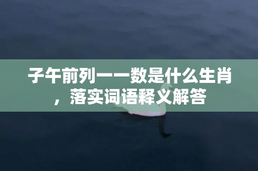 子午前列一一数是什么生肖，落实词语释义解答插图