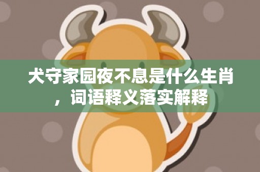 犬守家园夜不息是什么生肖，词语释义落实解释插图