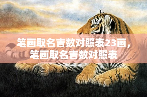 笔画取名吉数对照表23画，笔画取名吉数对照表