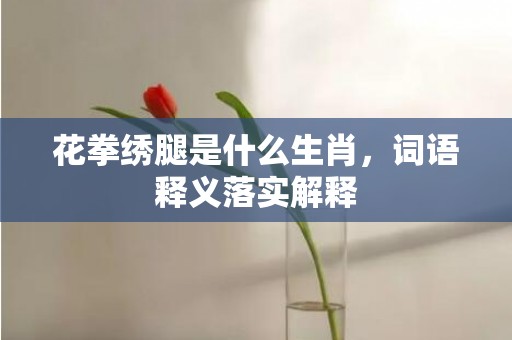 花拳绣腿是什么生肖，词语释义落实解释插图