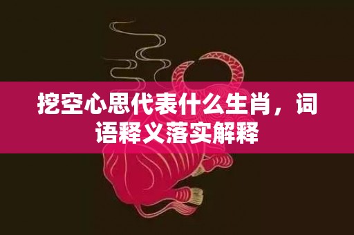 挖空心思代表什么生肖，词语释义落实解释