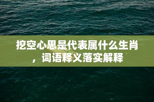 挖空心思是代表属什么生肖，词语释义落实解释