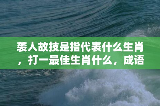 袭人故技是指代表什么生肖，打一最佳生肖什么，成语解释落实释义插图