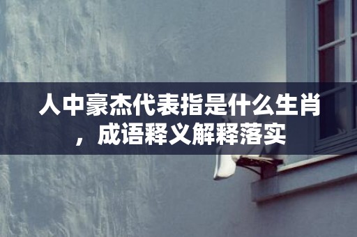 人中豪杰代表指是什么生肖，成语释义解释落实插图