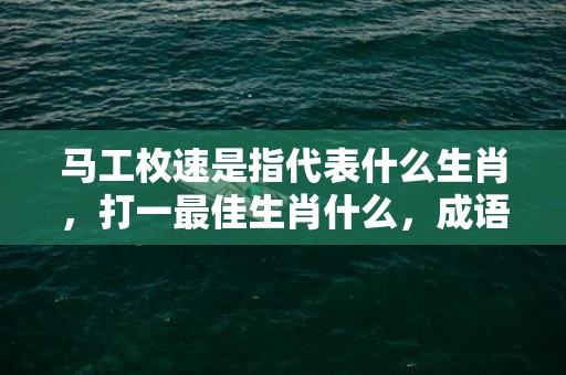 马工枚速是指代表什么生肖，打一最佳生肖什么，成语解释落实释义插图