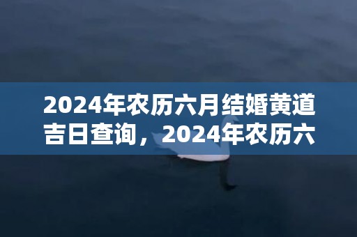 2024年农历六月结婚黄道吉日查询，2024年农历六月十一日五行属什么缺什么