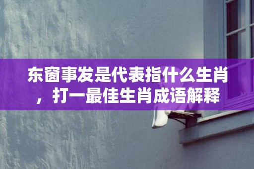 东窗事发是代表指什么生肖，打一最佳生肖成语解释