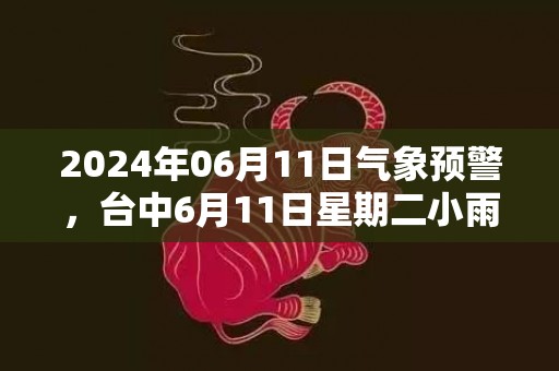 2024年06月11日气象预警，台中6月11日星期二小雨最高温度31℃