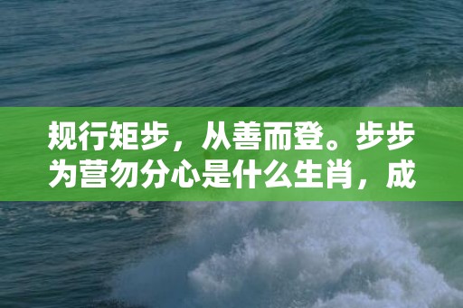 规行矩步，从善而登。步步为营勿分心是什么生肖，成语释义解释落实插图