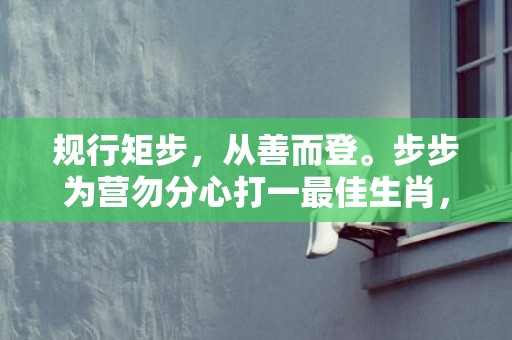 规行矩步，从善而登。步步为营勿分心打一最佳生肖，成语释义解释落实插图