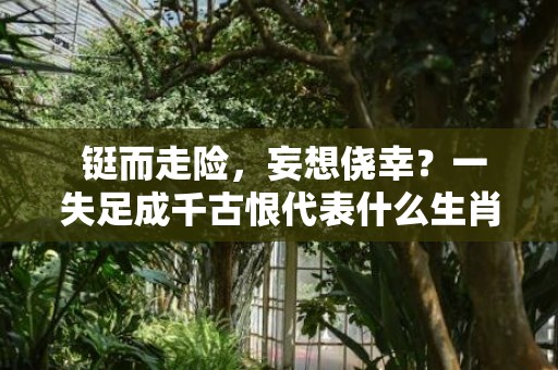 铤而走险，妄想侥幸？一失足成千古恨代表什么生肖，成语释义解释落实插图