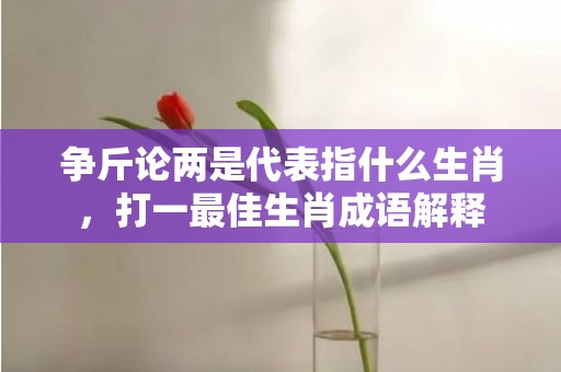 争斤论两是代表指什么生肖，打一最佳生肖成语解释插图