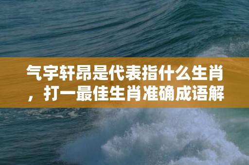 气宇轩昂是代表指什么生肖，打一最佳生肖准确成语解释插图