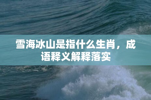 雪海冰山是指什么生肖，成语释义解释落实