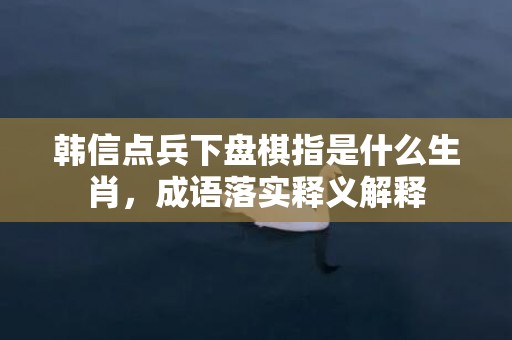 韩信点兵下盘棋指是什么生肖，成语落实释义解释插图