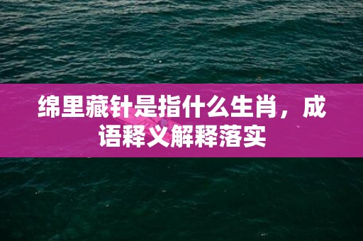 绵里藏针是指什么生肖，成语释义解释落实插图