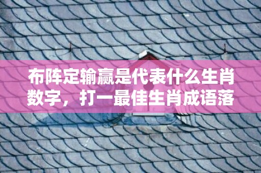 布阵定输赢是代表什么生肖数字，打一最佳生肖成语落实释义