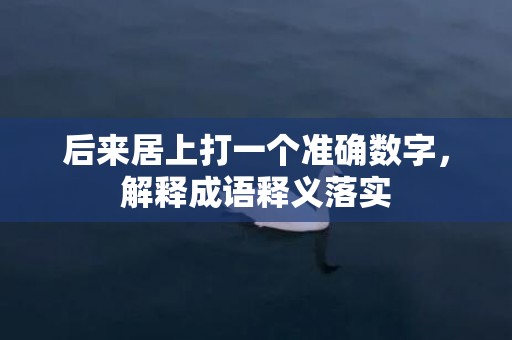 后来居上打一个准确数字，解释成语释义落实