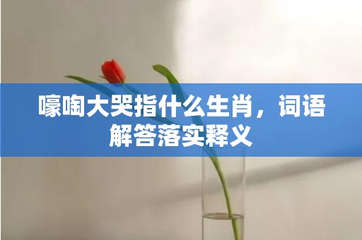 嚎啕大哭指什么生肖，词语解答落实释义