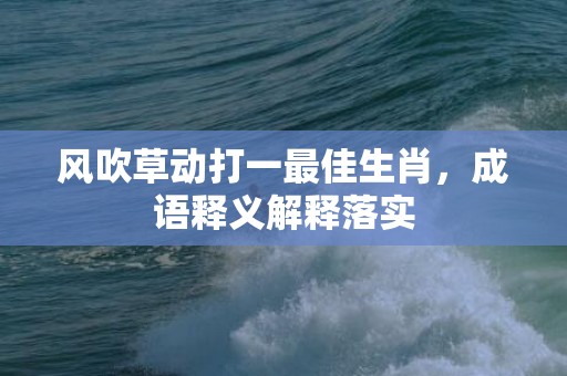 风吹草动打一最佳生肖，成语释义解释落实插图