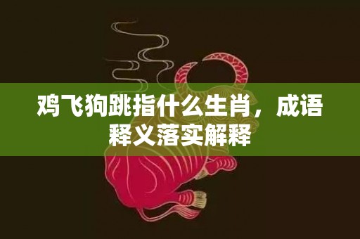 鸡飞狗跳指什么生肖，成语释义落实解释插图