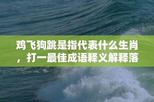 鸡飞狗跳是指代表什么生肖，打一最佳成语释义解释落实插图