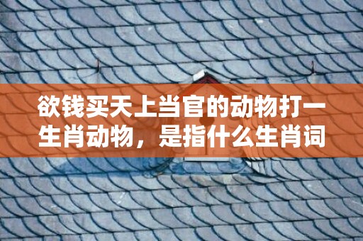 欲钱买天上当官的动物打一生肖动物，是指什么生肖词语释义落实插图