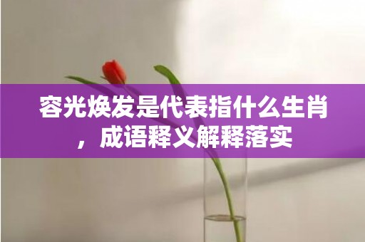 容光焕发是代表指什么生肖，成语释义解释落实插图