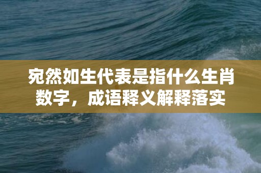 宛然如生代表是指什么生肖数字，成语释义解释落实插图