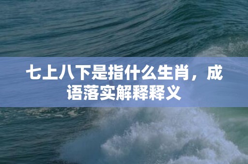 七上八下是指什么生肖，成语落实解释释义插图