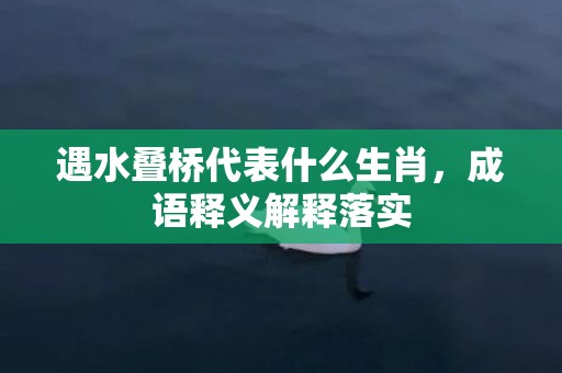 遇水叠桥代表什么生肖，成语释义解释落实插图