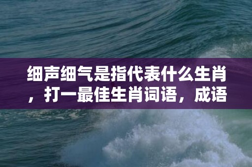 细声细气是指代表什么生肖，打一最佳生肖词语，成语释义解释落实插图