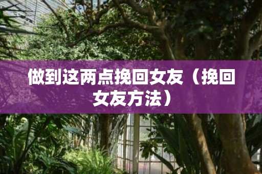 做到这两点挽回女友（挽回女友方法）