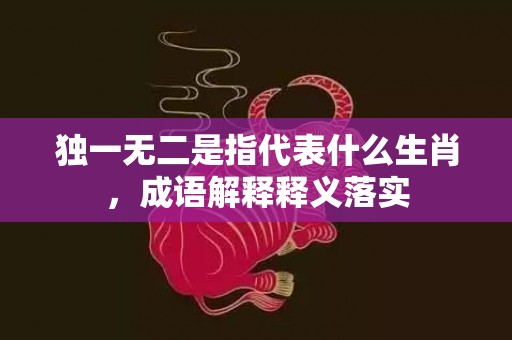 独一无二是指代表什么生肖，成语解释释义落实插图