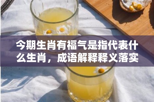 今期生肖有福气是指代表什么生肖，成语解释释义落实