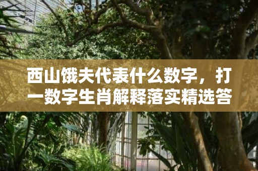 西山饿夫代表什么数字，打一数字生肖解释落实精选答案插图