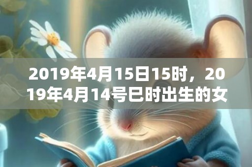 2019年4月15日15时，2019年4月14号巳时出生的女孩应该起什么样的名字