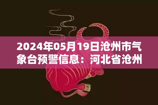 2024年05月19日沧州市气象台预警信息：河北省沧州市发布大风蓝色预警