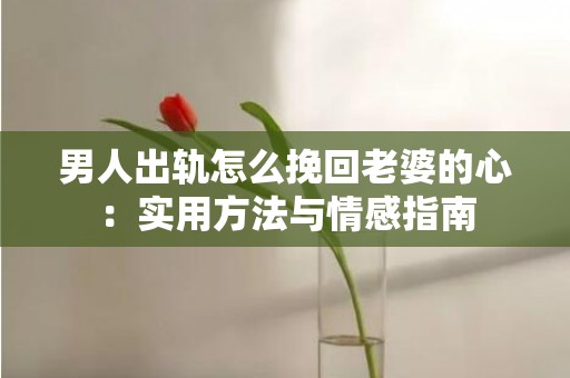 男人出轨怎么挽回老婆的心：实用方法与情感指南