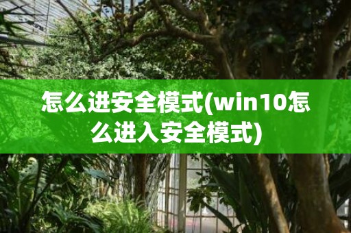 怎么进安全模式(win10怎么进入安全模式)