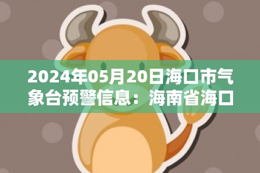 2024年05月20日海口市气象台预警信息：海南省海口市发布暴雨橙色预警